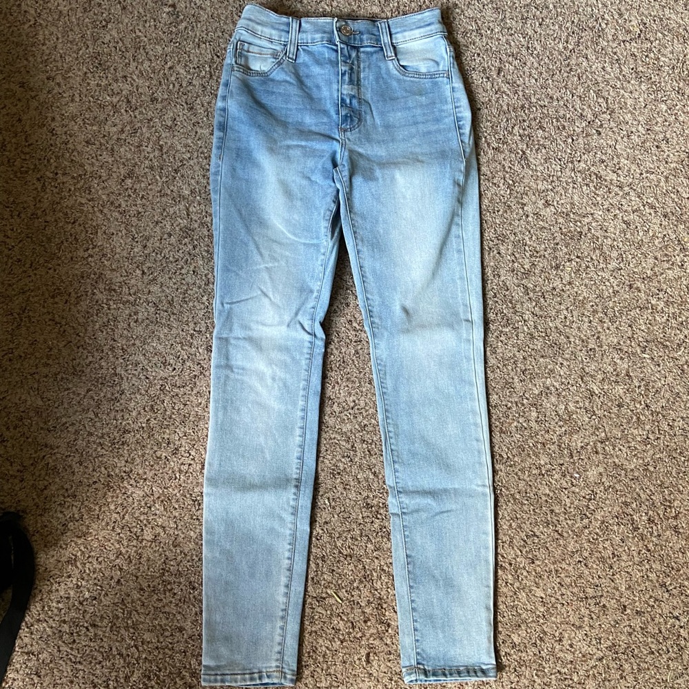 High rise skinny jeans
